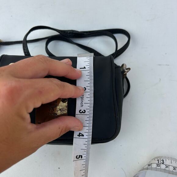 MCM Mini Visetos Crossbody Bag Micro Monogram Purse Black Coated Canvas Small - Picture 14 of 14